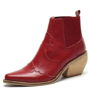 Bottines Santiag Rouges Femme