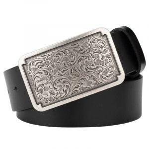 Ceinture Western en Cuir Noir