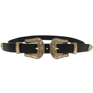 Ceinture Western Femme en Cuir Noir