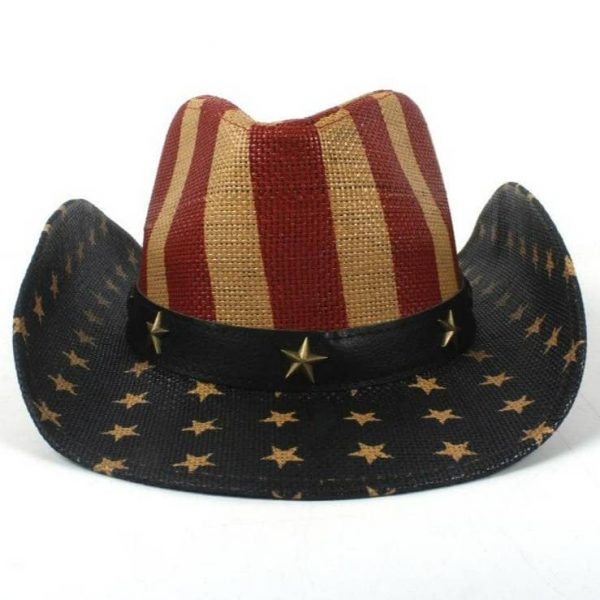Chapeau de Cowboy Bleu Blanc Rouge