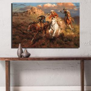 Tableau Paysage Cowboy